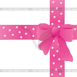 Розовый подарочный бант - векторное изображение