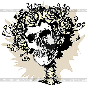Skull and roses - vector clipart / vector image
