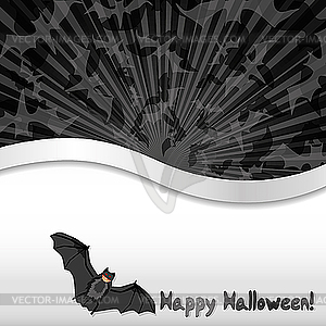 Haloween card with bat - vector image