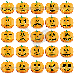 Halloween pumpkins - vector image