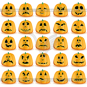 Halloween pumpkins - vector image