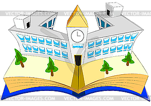 Книга и школа - иллюстрация в векторе