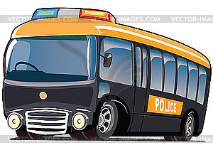 Police mini bus - vector clipart