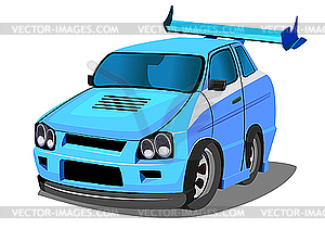 Синий гоночный автомобиль - векторизованное изображение клипарта
