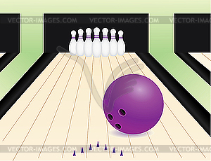 Bowling alley - vector image