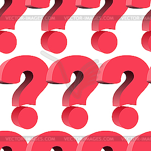 Background with 3D red question marks - vector image