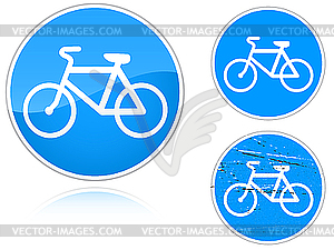 Variants Bicycle path - road sign - vector image