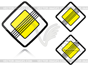 Variants End of main road - road sign - vector image