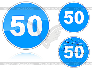 Variants Minimum speed limit - road sign - vector clipart