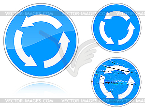 Variants Circular motion - road sign - vector clip art