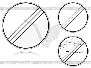 Variants End of all restrictions - road sign - royalty-free vector clipart