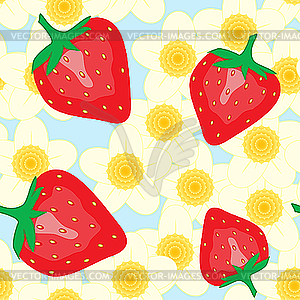 Background with strawberry - vector image