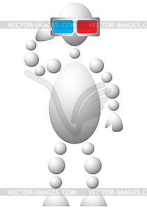 Man with 3d-glasses - vector clipart / vector image