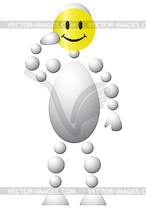 Man with yellow smile-mask - vector clipart