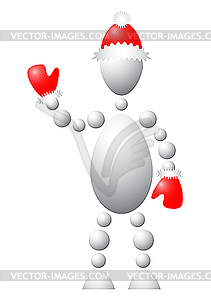 Man in christmas-clothing with arm raised - royalty-free vector clipart