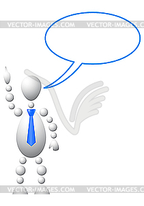 Man with empty chat bubble - vector clip art