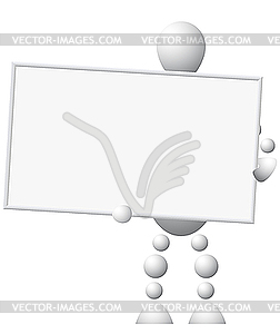 Man with empty board - vector clipart