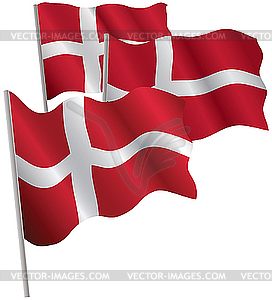 Kingdom of Denmark 3d flag. - vector image