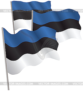 Estonia 3d flag. - vector clipart