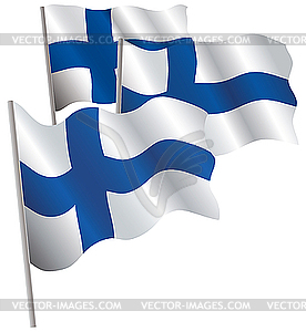 Finland 3d flag. - vector clip art