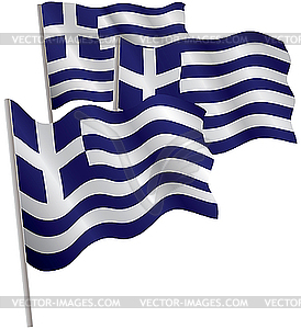 Greece 3d flag. - vector clip art