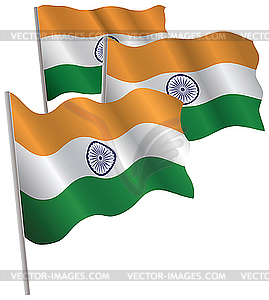 India 3d flag. - vector clipart