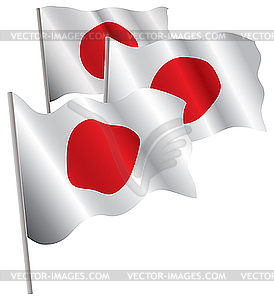 Japan 3d flag. - vector clip art