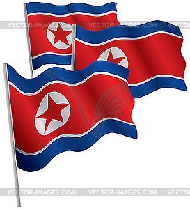 North Korea 3d flag. - vector clip art