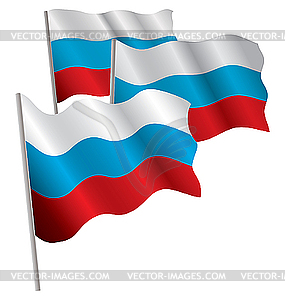 Russia 3d flag - royalty-free vector clipart