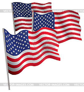 USA 3d flag - vector clipart