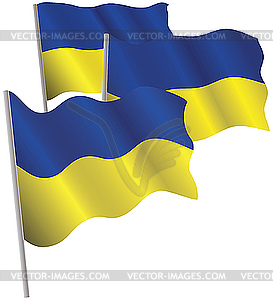 Ukraine 3d flag. - vector clip art