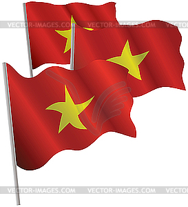 Вьетнам флаг 3d. - векторный клипарт EPS