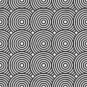 Black-and-white background with circles - vector clip art