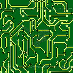 Background with conductor on computer circuit board - vector image