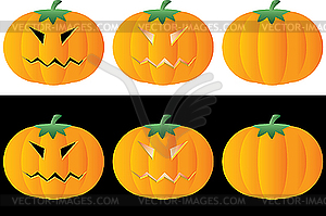 Halloween pumpkins. Set - royalty-free vector clipart