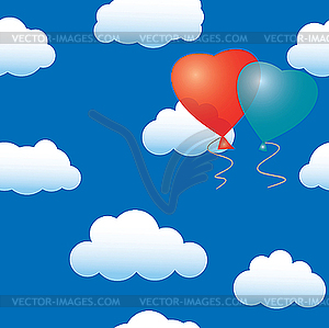 Valentine's day seamless background - color vector clipart