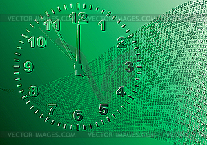 Abstract green background. Time - vector clipart