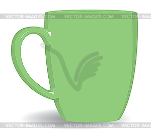 Green mug background - vector image