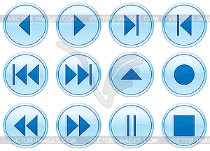 Multimedia navigation buttons set - stock vector clipart