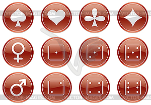 Games icons set - royalty-free vector image