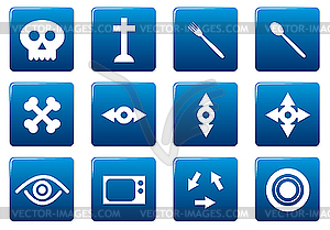 Gadget square icons set - vector image