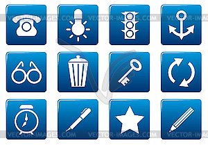 Gadget square icons set - vector clipart