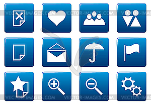 Gadget square icons set - stock vector clipart