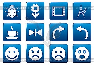 Gadget square icons set - vector clip art