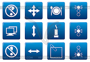 Gadget square icons set - vector image