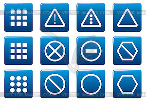 Gadget square icons set - vector image