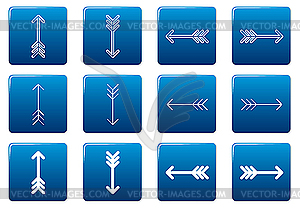 Arrows square icons set - stock vector clipart