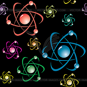 Background with symbol of atom - vector clipart