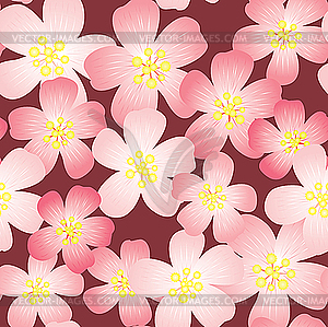 Cherry-flowers background - vector image