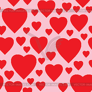 Simple pink background with red hearts - stock vector clipart